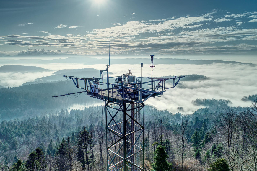 The CH-LAE research site in 2019. Photo: "Above the clouds" by Markus Staudinger / ETH Zurich. Released under BY-NC-SA.